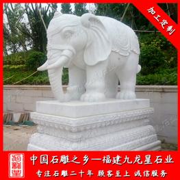 一對(duì)漢白玉大象 漢白玉石雕大象廠家批發(fā) 款式多 工期快