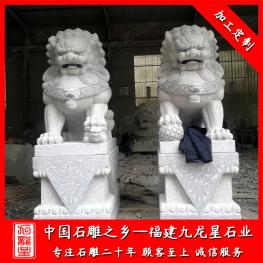 惠安石雕獅子廠家 門(mén)口石雕獅子一對(duì)