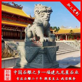 福建石雕麒麟廠家 門(mén)口石雕麒麟定做圖片